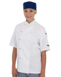 DENNY'S SHORT SLEEVE CHEFS JACKET WHITE MEDIUM