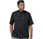 DENNYS SHORT SLEEVE CHEFS JACKET BLACK XS    DD08S