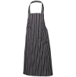 100% COTTON BUTCHERS APRON NAVY/WHITE STRIPE NO POCKET