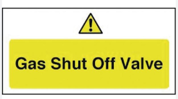 GAS SHUT OFF VALVE SIGN 100X200MM