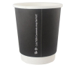 12OZ MATT DOUBLE WALL CUP BLACK, SMOOTH WALL