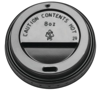 8OZ DOMED SIP THRU LID BLACK X1000  A10012