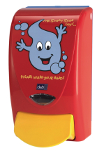 DEB SOAP DISPENSER RED - SOAPY SAYS FOR CHILDREN 1LTR
