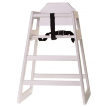 WOODEN WHITE HIGH CHAIR ASSEMBLED 20X19X26.75''