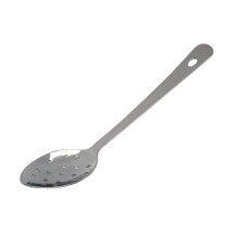 STAINLESS STEEL PERFORATED  SPOON 10inch WITH HANGING HOLE