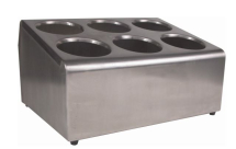 STAINLESS STEEL CUTLERY 6 CYLINDER HOLDER 37X30X20CM